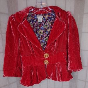 Women's Red Velvet Jacket